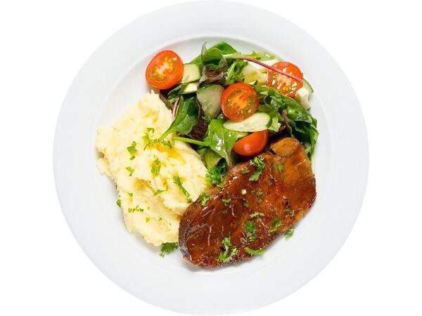 ILunch - Стейк из cвинoй шейки с соусом
