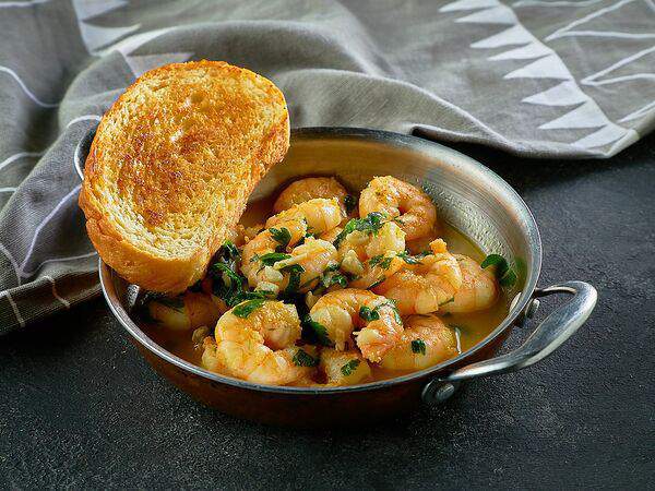 Двор Помидор - Креветки, жаренные с чесноком