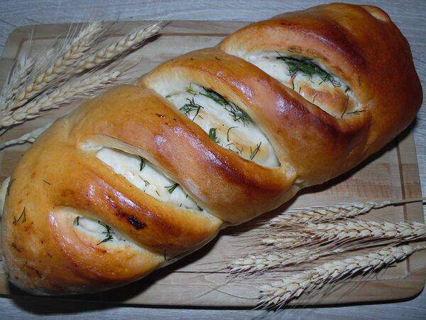 Кафе пекарня - Батон чеснок с укропом
