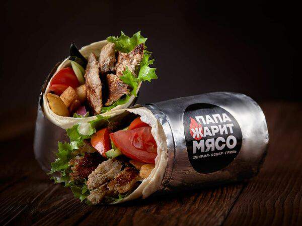 Папа жарит мясо - Папа шаурма со свининой BBQ Xl