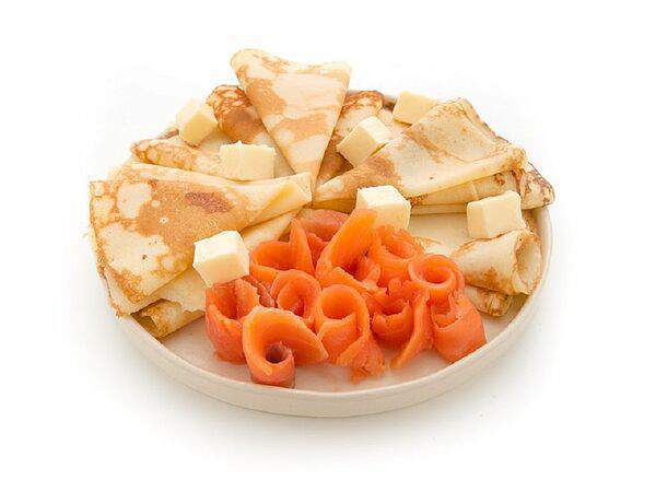 Шоколадница - Большая порция блинов с семгой