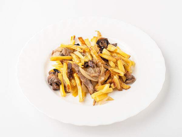 Бахетле - Жареный картофель с языком и грибами
