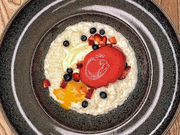 Голый Повар - Рисовая каша с кремом из белого шоколада