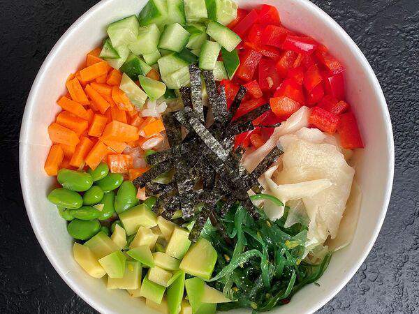 Лосось sushi & oysters - Поке Овощной