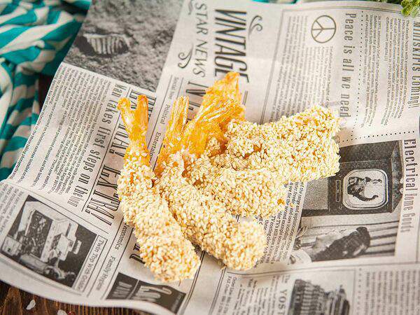 Menthol - Креветки темпура в кунжуте