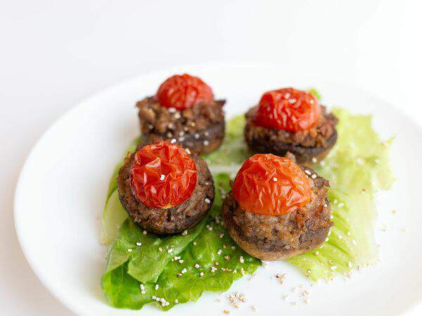 JOY.healthy.point - Шампиньоны фаршированные веганским соевым фаршем