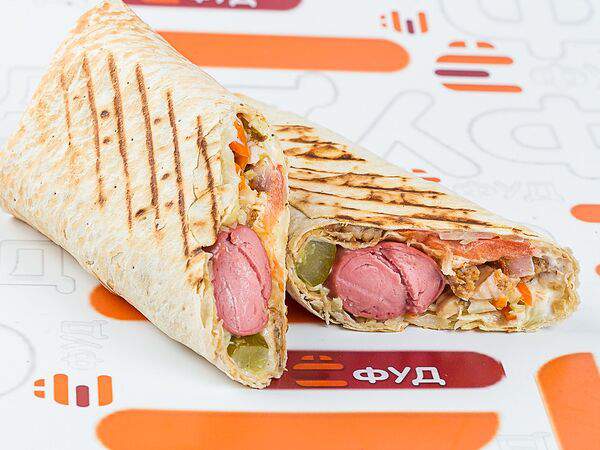 Ёфуд - Сосиска в лаваше двойная