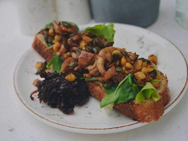 Культура - Бутерброд с вешенками и кукурузой