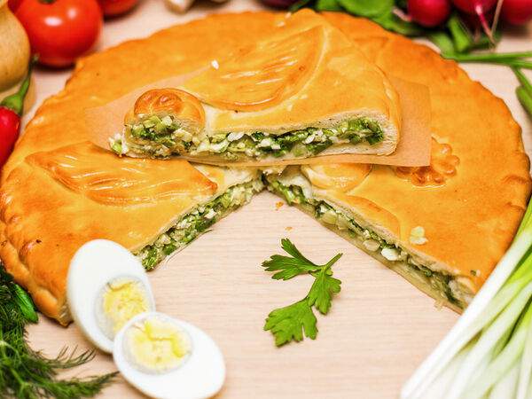 Яблочный пирог - Пирог с зеленым луком