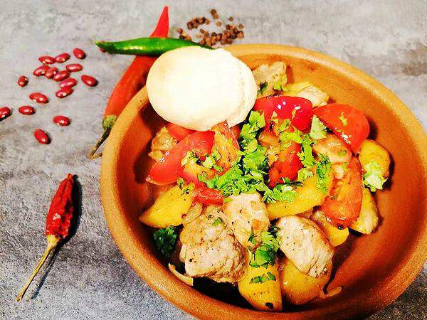 Лобио - Оджахури с курицей