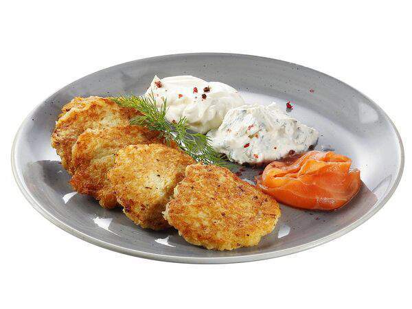 Брикас литовская кухня - Юодкрантские картофельные блины с лососем