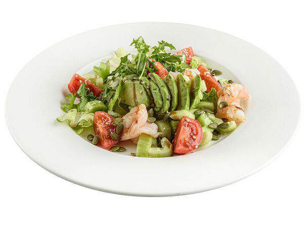 Le Noir - Зеленый салат с креветками и авокадо