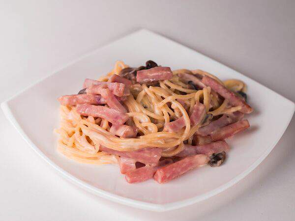 Good обед - Паста с ветчиной и грибами