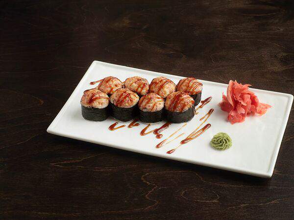 Папа Гришин - Запечённый ролл с креветкой и крабом