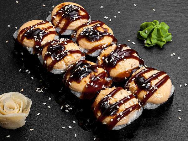 Foodmarket #FaceRoll - Теплый ролл с крабом и лососем