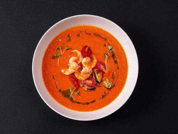 Bliss Bistro - Томатный суп с морепродуктами