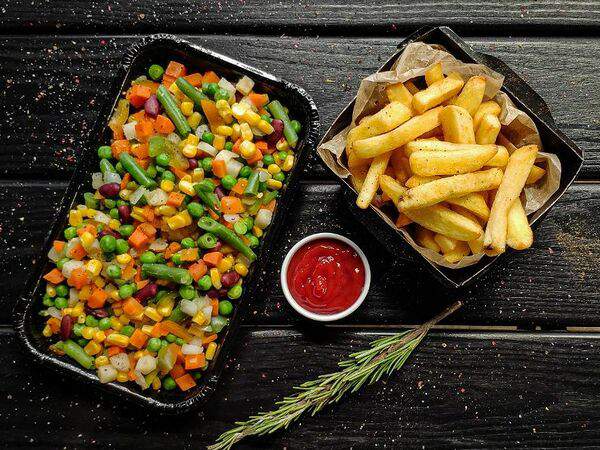 BulbaFrites - Комбо с овощами по-мексикански и картофелем по-бельгийски фри