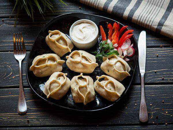 Пельмения - Манты с курицей и тыквой