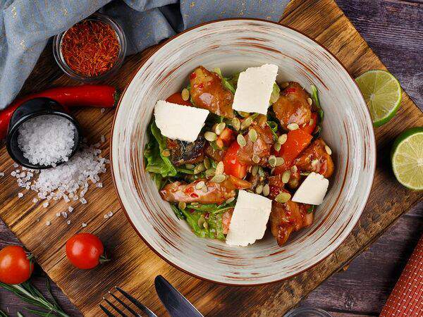 Мистер Ягер - Салат с хрустящими баклажанами