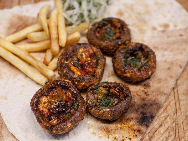 Абрикос - Шампиньоны на мангале