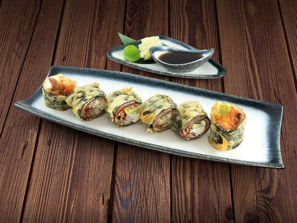 Тук-тук панда - Тёплый ролл без риса с лососем