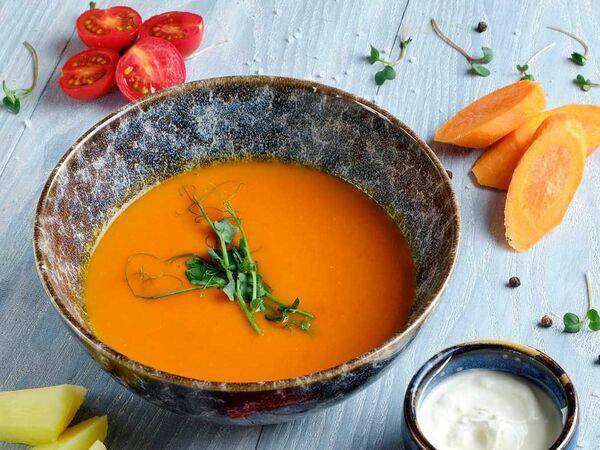 Мархаба - Ароматный крем-суп из запеченных овощей со сметаной