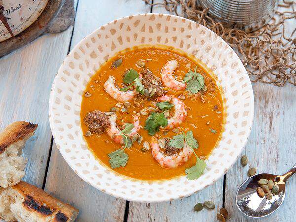 Fish Box - Тыквенный суп с креветками