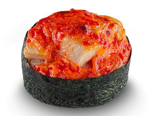 Белый рис - Запеченный гункан с лососем