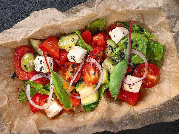 FASTFINE №1 - Салат а-ля по-гречески с маслиновым пюре