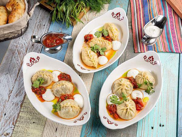 Чайхана neft lounge - Узбекские манты со сметаной