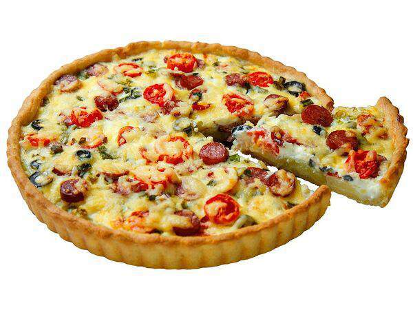 Машенькины пироги - Мюнхенский пирог с колбасками, зеленым лучком оливками и картофелем