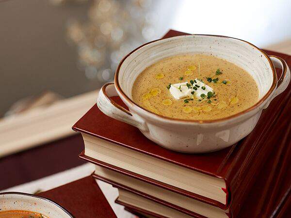 Оливье - Крем-суп из белой спаржи и белых грибов