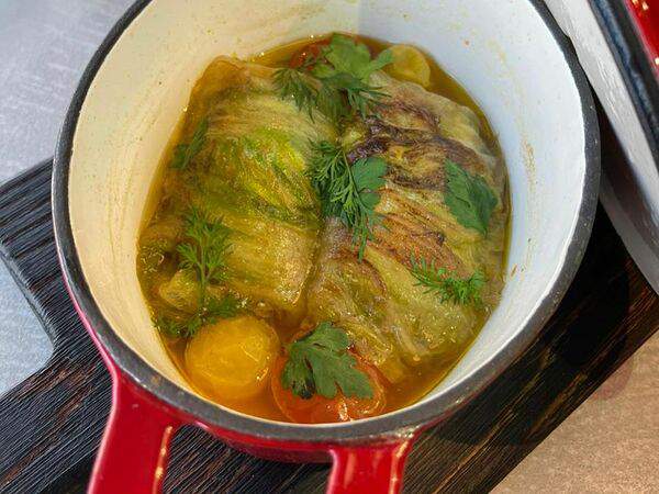 Сыроварня - Голубцы с лососем, креветкой и сыром Рикотта