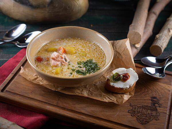 Дикая утка - Уха по-фински с лососем