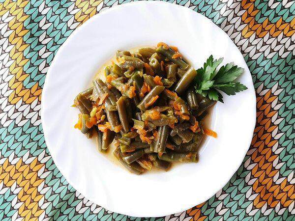 Столовая Старт - Тушеная стручковая фасоль с овощами