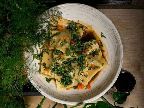 Дафт паб - Равиоли с бараниной, курагой и мятой