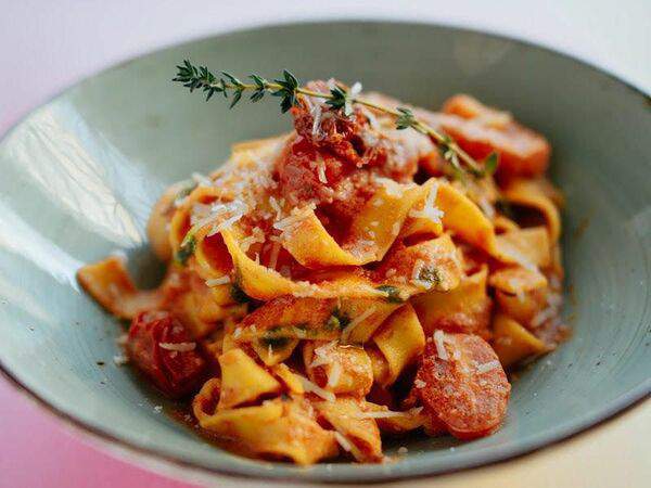 Грин доставка - Паста с креветками