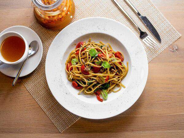 Scoozi - Лингвини с овощами