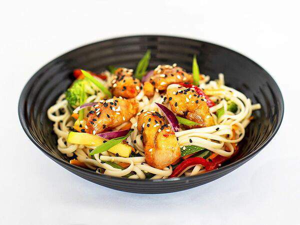 Кимчи - Хрустящая курочка в апельсиновом соусе с овощами