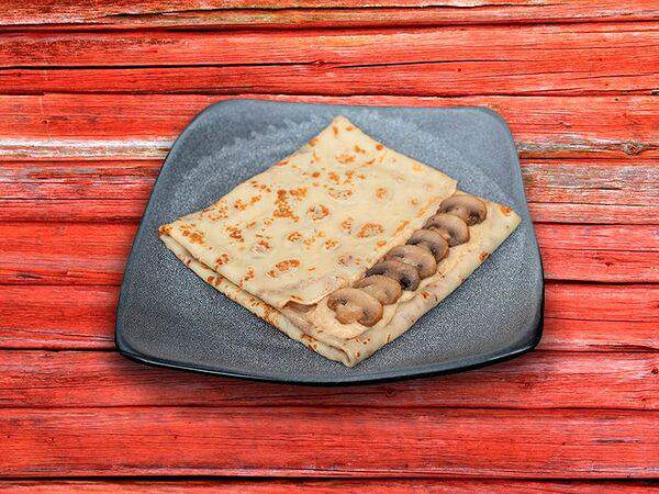 Русские блины - Блин с шампиньонами и белыми грибами