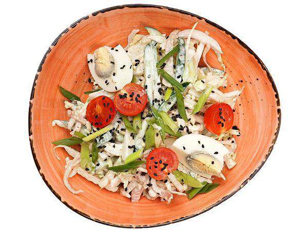 Домашний Шеф в Сытном Базаре - Салат с жареными кальмарами