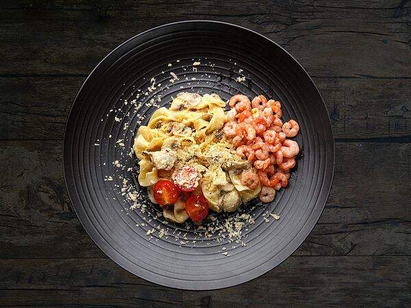 Kinza House - Феттуччине с креветками