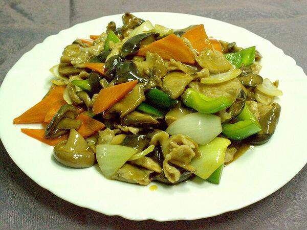 Лунзян - 117 Жареная свинина с грибами