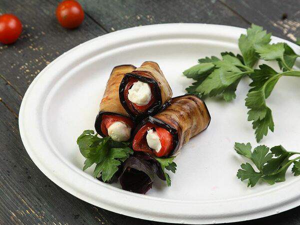 Хинкали Котэ - Рулетики из баклажанов с сыром и чесноком