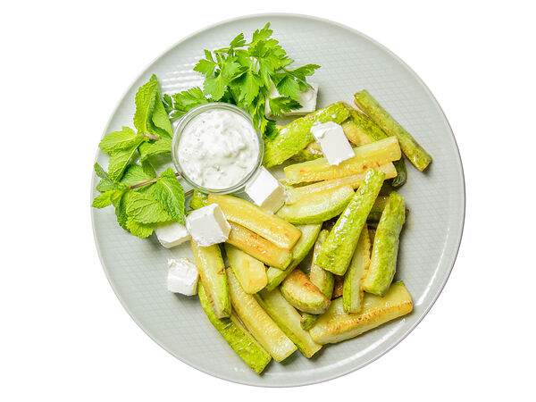 Мандарин - Жареный кабачок с фетой