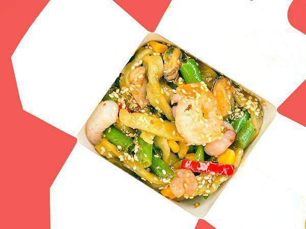 Сытый гусь - Лапша с морепродуктами