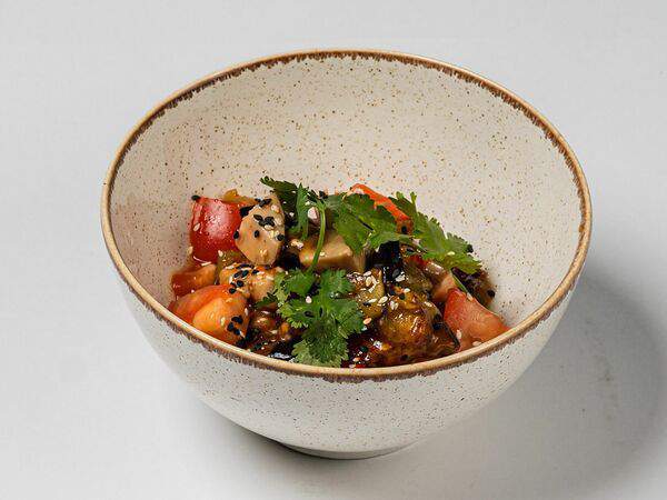 Блиныпицца - Хрустящий баклажан с курочкой