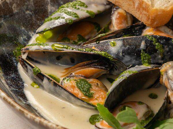 Пармезан - Мидии в соусе Четыре сыра