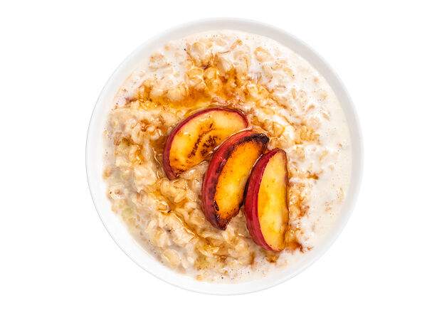 Мандарин - Каша овсяная с мёдом и запеченными яблоками