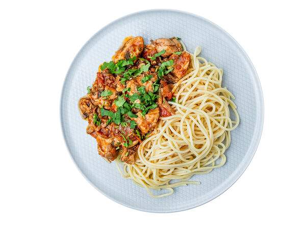 Мандарин - Чахохбили со спагетти